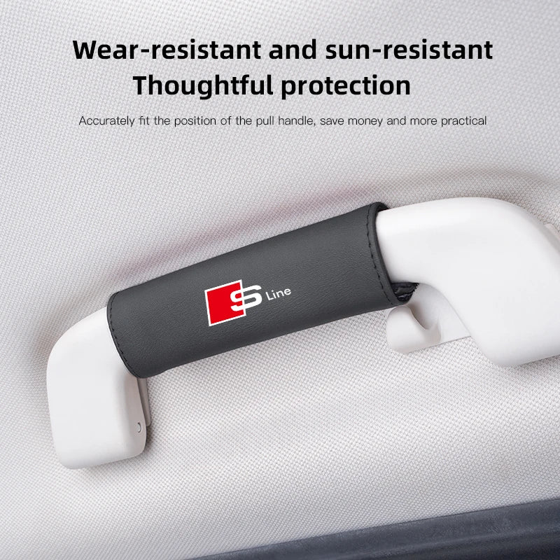 Car Roof Handle Protective Cover Cars Interior Accessories For Audi Sline A3 A4 A5 A6 A7 A1 A2 A8 Q1 Q2 Q3 Q4 Q5 Q6 Q7 Q8 TT RS3
