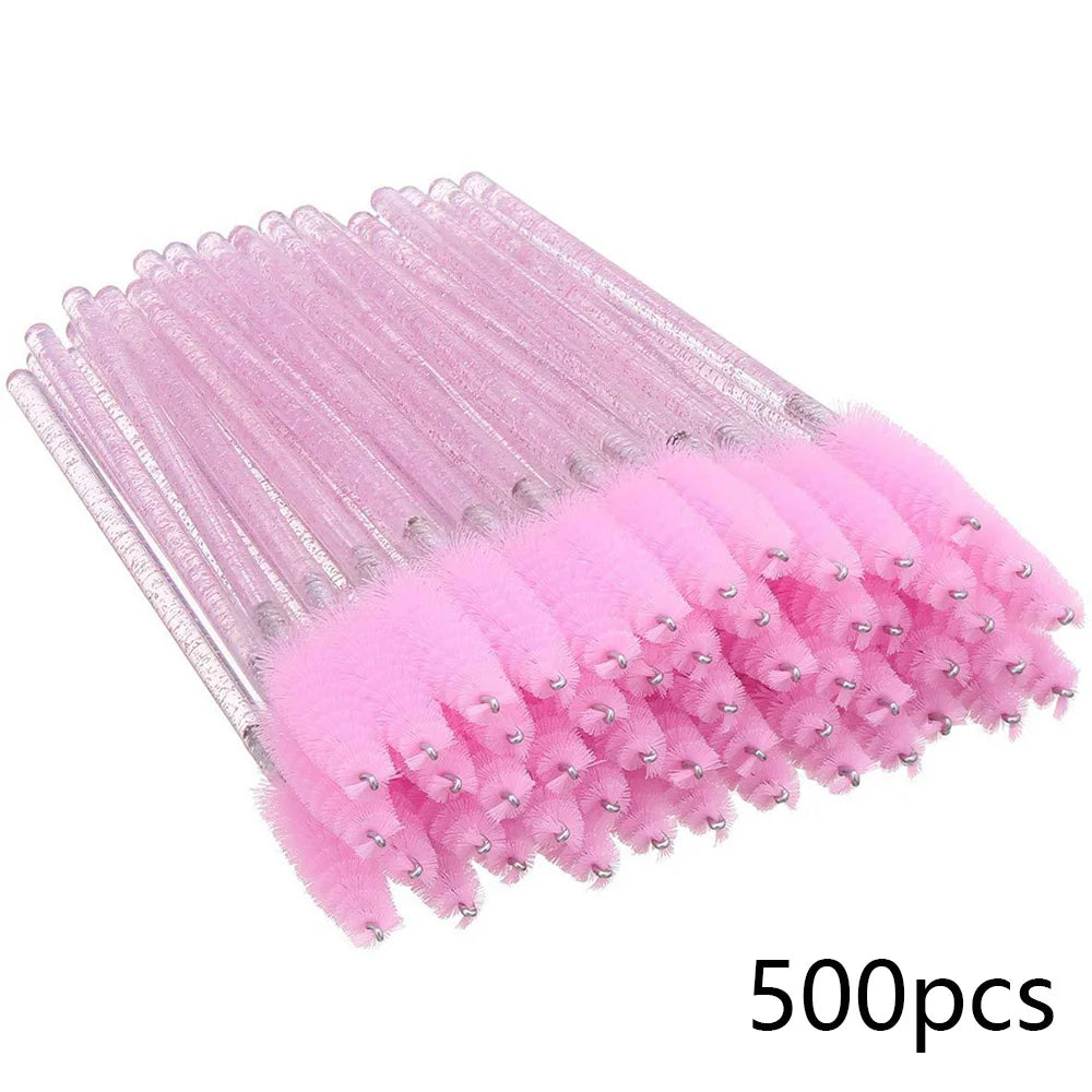 500/1000pcs Eyelash Brush Applicator Wholesale Lash Mascara Wands Brushes For Eyelash Extension Eyebrow Spoolies Beauty Tools