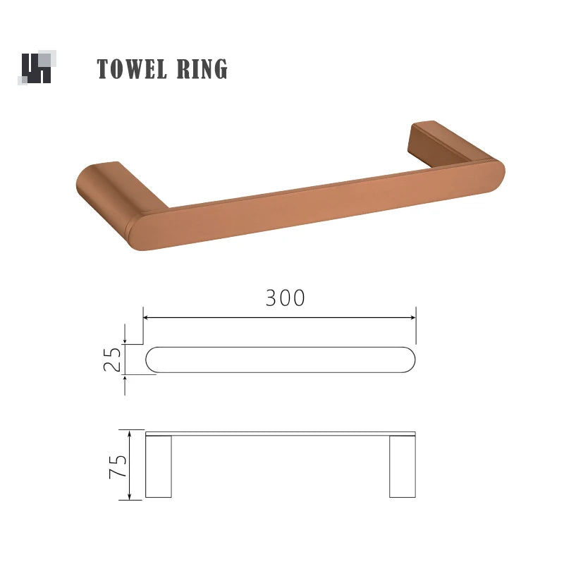 Brushed Rose Gold Storage Rack Towel Bar Tissue Holder Bathrobe Hook Cup Holder Toilet Brush Soap Dish Bathroom Accessories