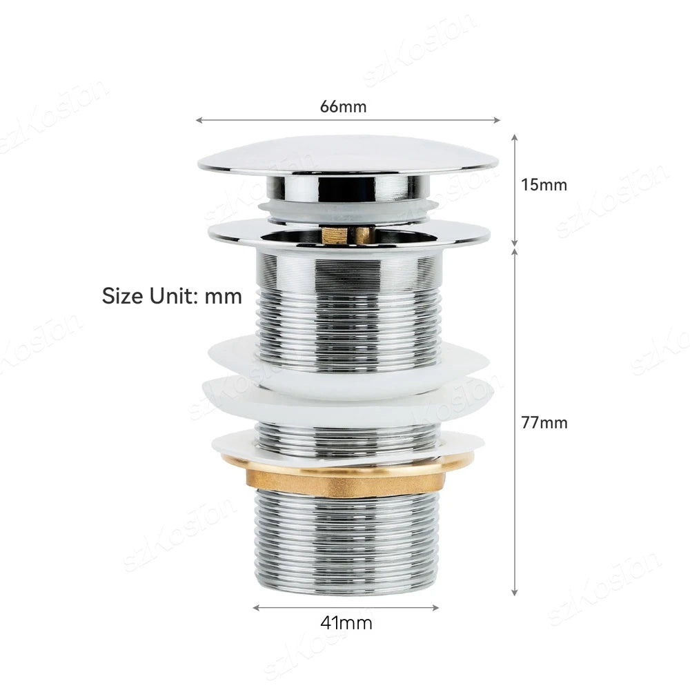 Bathroom Basin Sink Brass Pop Up Drain Waste Stoppers With or Without Overflow Hole Washbasin Bathroom Faucet Accessories