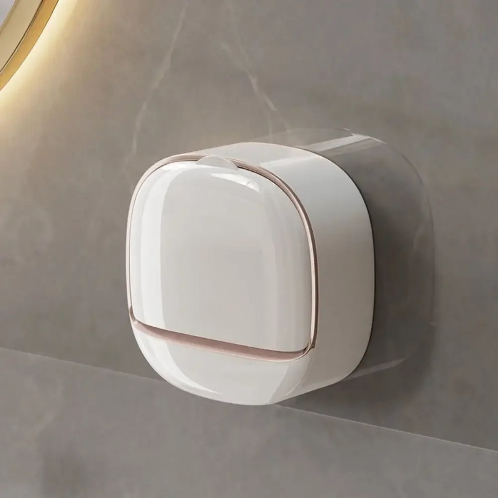 Wall Mounted Soap Dish With Drainage Box Waterproof Punch-Free Bathroom Drain Soap Box Soap Storage Case Bathroom Accessories