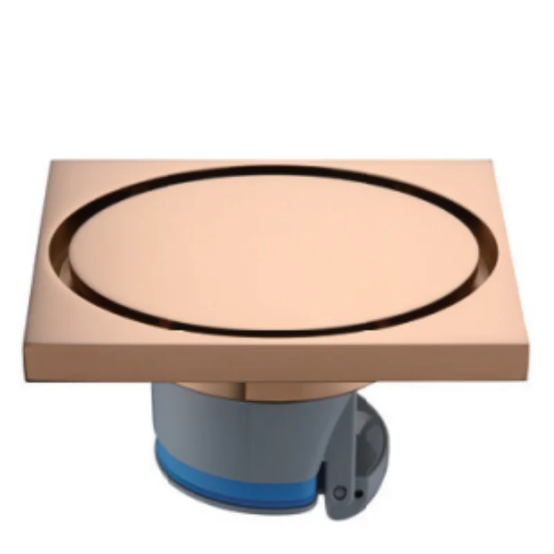 Drain de sol invisible en cuivre or rose multicolore, laiton anti-odeurs, incrusté de briques, pour douche de salle de bain, long dispositif anti-odeurs dissimulé
