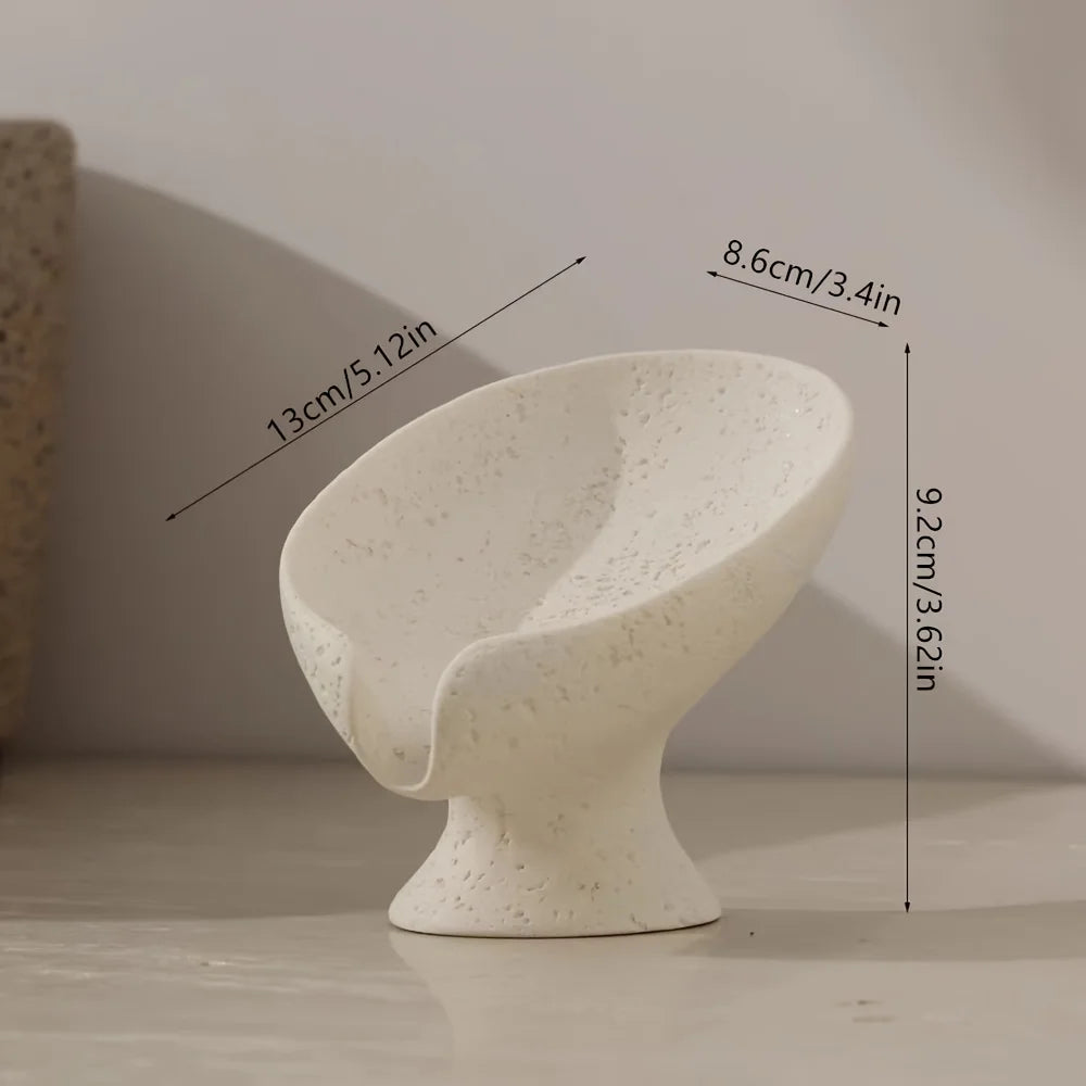 Wabi-sabi style Leaf-Shaped Soap Dish with Drain Soap Holder for Bathroom Soap Holder Keep Dry Modern Bathroom Accessory