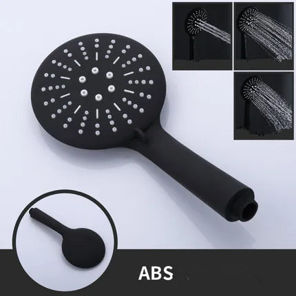 Hand-held Shower Head Water Saving Black Bathroom Rainfall Shower Nozzle Aerator High Pressure handheld Shower Head