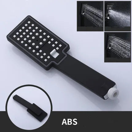Hand-held Shower Head Water Saving Black Bathroom Rainfall Shower Nozzle Aerator High Pressure handheld Shower Head