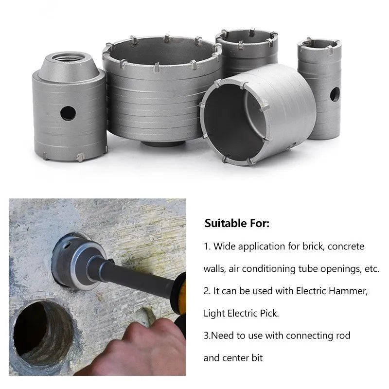 SDS Plus Wall Hole Saw Drill Bit Concrete Hole Saw Hole Cutter Concrete Cement Stone Drilling Tool 30-100mm