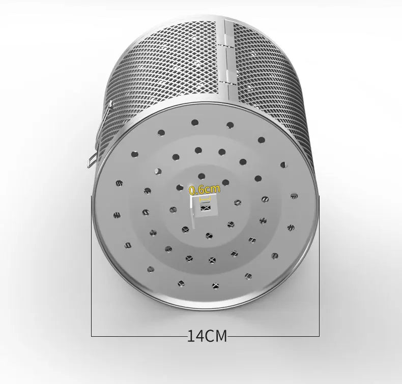 360° Automatically Rotate BBQ Rolling Barbecue Cage Stainless Steel Smoked Round Grill Basket for Grilled Chicken Rotisserie