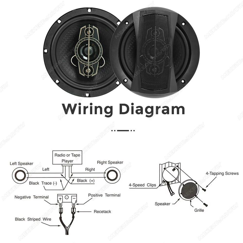 NaviFly Entrepôt Américain 2 HPs de Voiture 5" 6.5" 6*9" Haut-Parleur Coaxial Automobile Subwoofer Audio Stéréo Musique pour Voiture Amplificateur Audio pour Voiture Klaxon Automatique