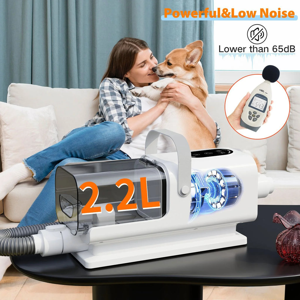 All-in-One Pet Grooming Vacuum Dryer Clipper Kit Professional Dog Cat Hair Vacuum Blower Trimmer Set Pet Hair trimmer with vacuum Blower professional dog grooming kit