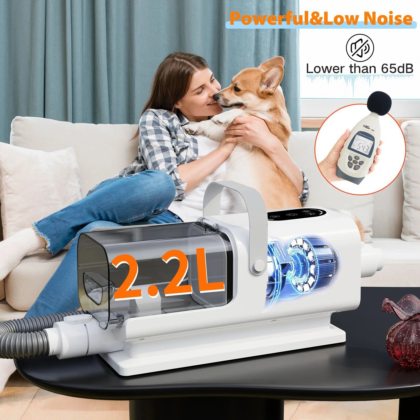 All-in-One Pet Grooming Vacuum Dryer Clipper Kit Professional Dog Cat Hair Vacuum Blower Trimmer Set Pet Hair trimmer with vacuum Blower professional dog grooming kit