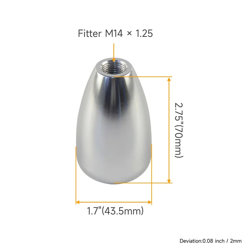 Car Shift Gear Knob Aluminum Fits For BMW E30 E36 E39 E46 M3 M5 3-Series 5-Series Silver