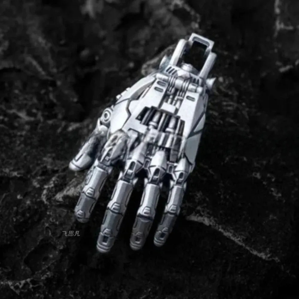 Robot Hand With Movable Fingers Mechanical Bionic Hand Pendant Car Interior Hanging Ornament EDC Charm Display Decoration