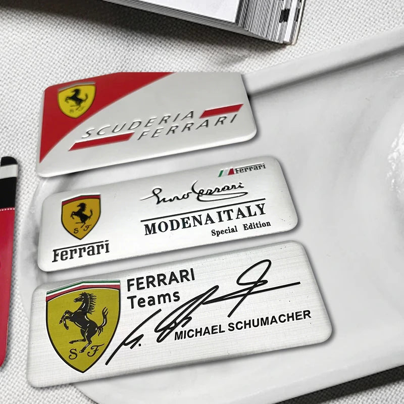 3D Aluminum Car Badge Stickers Body Trunk Window Decoration Decals For Ferrari F1 F8 F80 SF90 Stradale SF90Spider 296 GTB GTS