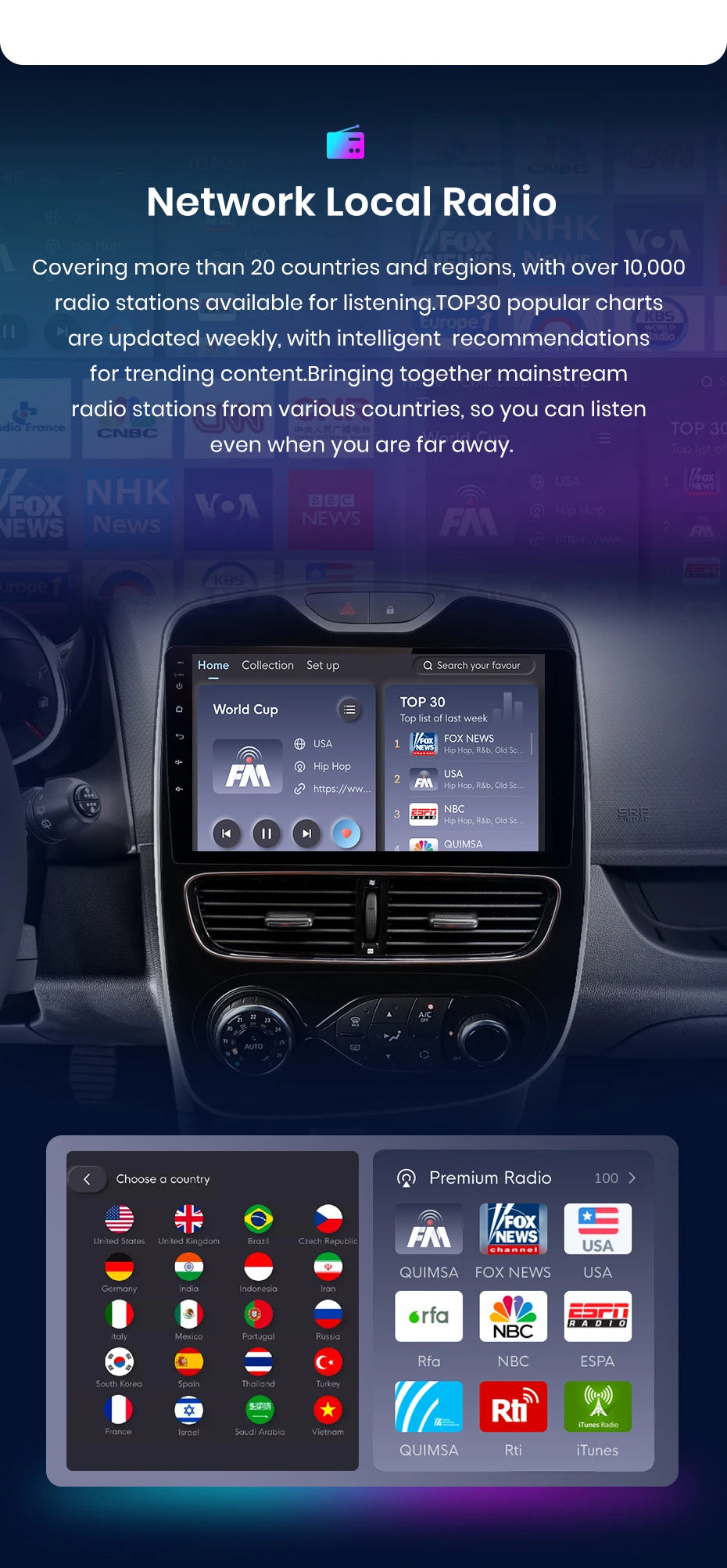 Junsun Wireless CarPlay Android Auto Car Radio for Renault Clio 4 2012- 2017 2 DIN Multimedia Stereo with Built-in Cooling Fan GPS Navigation SWC Bluetooth FM RDS DSP IPS Screen Car Intelligent Systems 4G WiFi 8 Core
