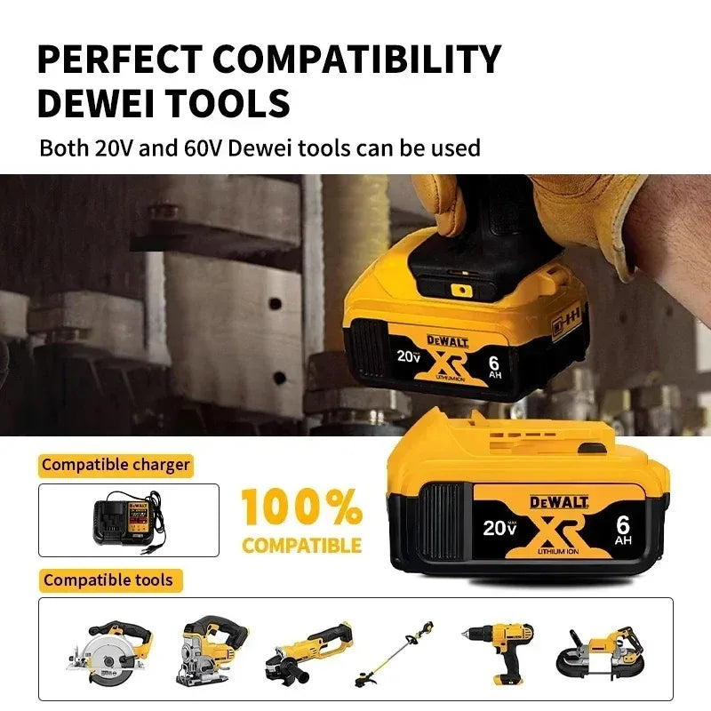 Batterie Dewalt 20V d'origine, 5AH 6AH Batterie Dewalt, Outils Électriques DeWalt Série DCF DCD DCG DCS DWE Livraison Aérienne Gratuite