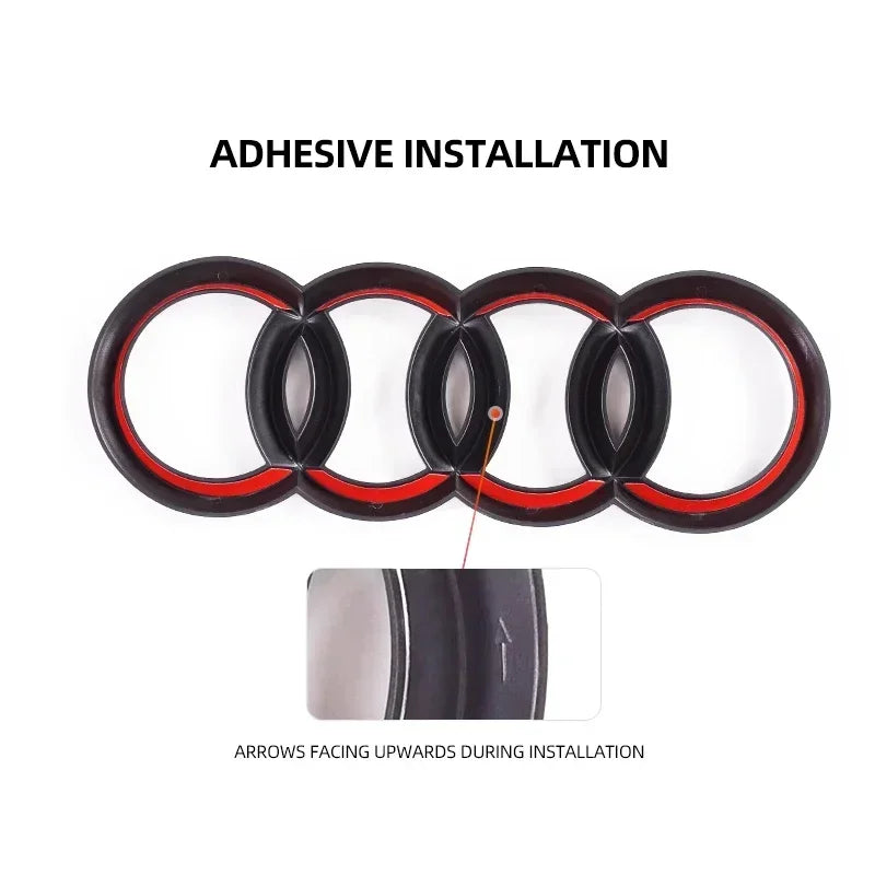 ABS Four Ring Car Logo Cover Front Grille Badge Rear Trunk Emblem Decal For Audi A3 A4 A5 A6 A7 A8 Q3 Q5 Q7 Q8 Car Accessories
