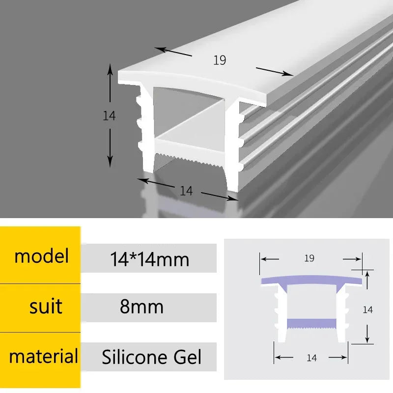 Recessed White Silicone Tube LED Neon Light Flexible Rope Channel Diffuser WS2811 WS2812B Outdoor Waterproof Ribbon Strip Tube