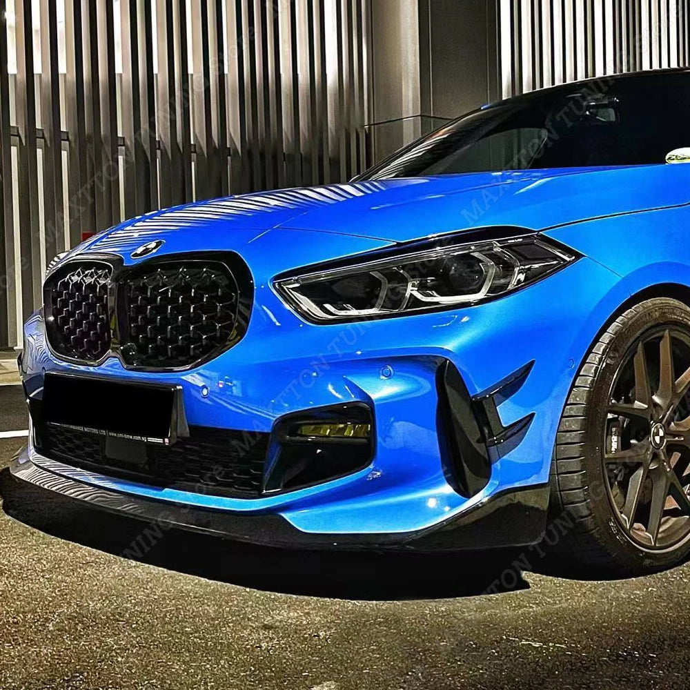 M Performance Style For Bmw 1 Series F40 120i 120d 128ti M135i 2019-2023 Front Bumper Side Splitter Air Vent Trim Spoiler Black
