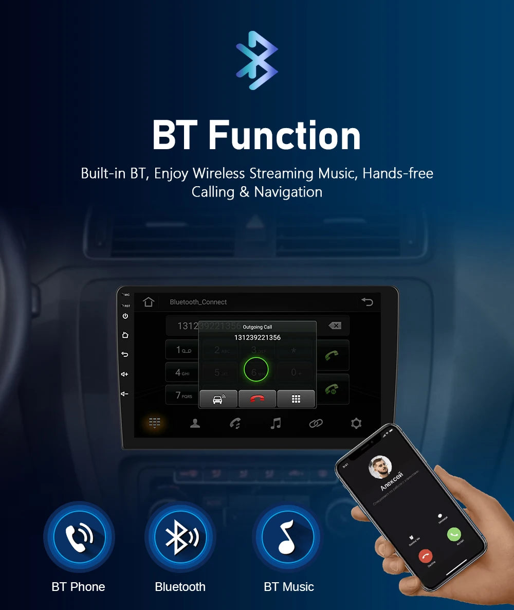 Podofo  6+128G Wireless CarPlay Auto Car Radio for Peugeot 207 CC 207CC 2009-2013 Multimedia Player 2Din Car Stereo GPS 4G Wifi