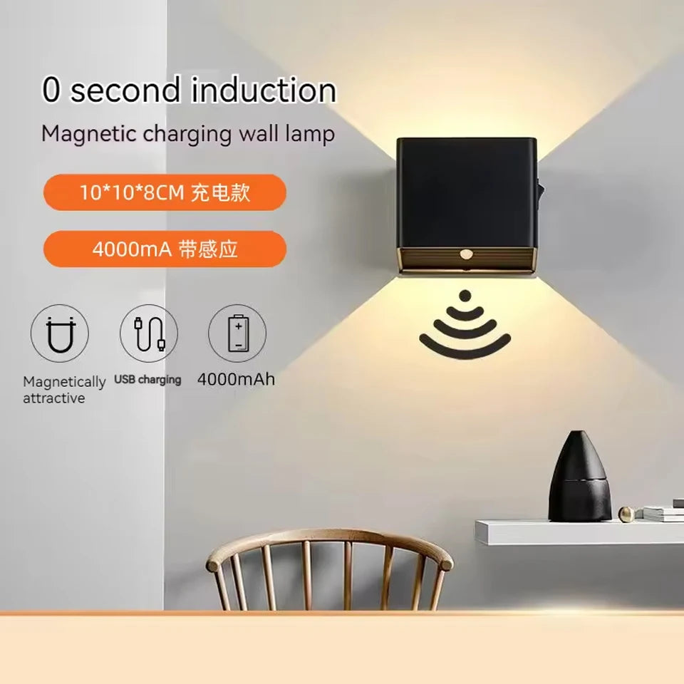 Applique murale LED rechargeable USB avec aspiration magnétique et détecteur de mouvement