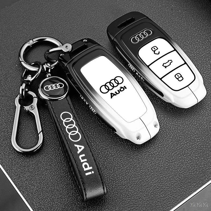 3 Button Metal Car Key Case Cover Key Protect Shell For Audi A3 A4 Q3 Q5 TT A1 A4L A5 Q5L Q7 A6L A7 A8L A6 S3 S4 RS5 RS Sticker