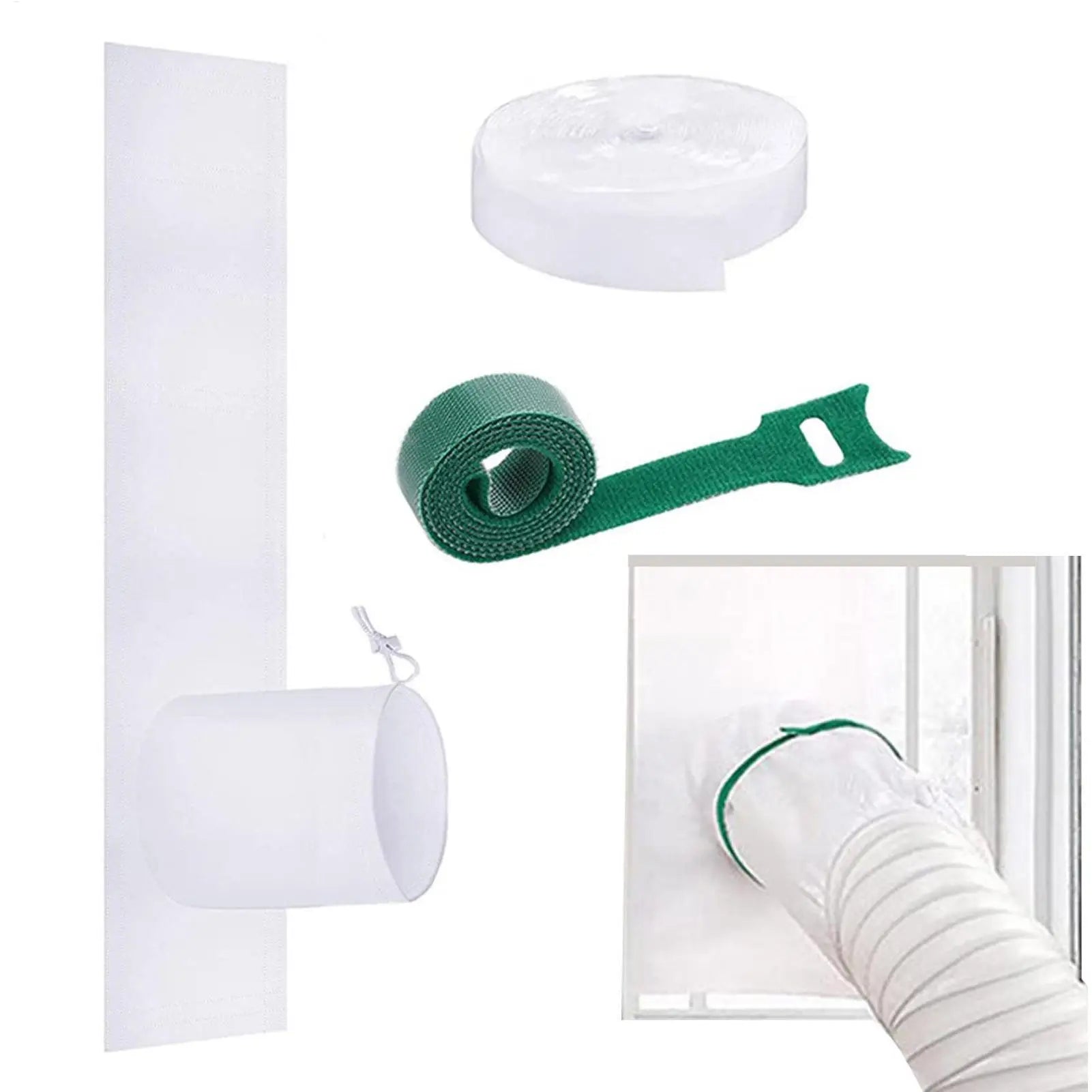 Portable Air Conditioner Window Seals Hot Air Stop Universal Mobile Air Conditioner Outlet Window Sealing Kit Flexible Cloth