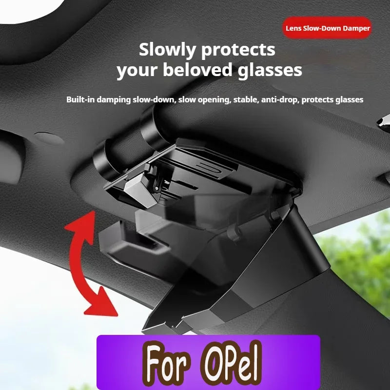 Premium Goatskin Texture Eyeglass Case for Opel Double Layer Storage Box for Glasses Cards Portable Multifunctional Organize