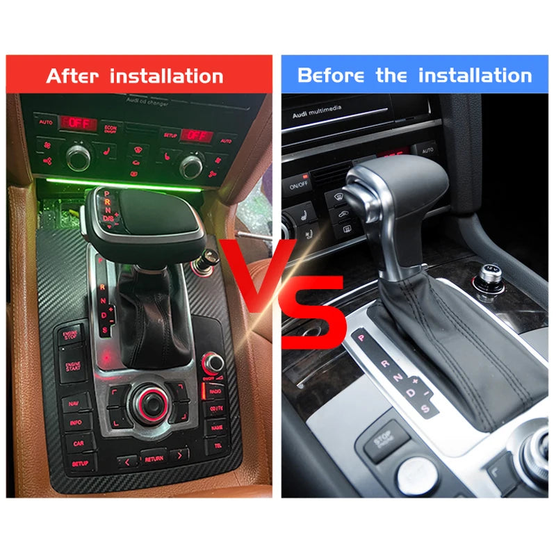 For Audi A4 A5 B8 B7 A7 A6 C6 C7 Q5 8r Q7 4l 8l A3 8P Gear Shift Knob Lever stick LED Light Gearbox Handle Leather Car Automatic