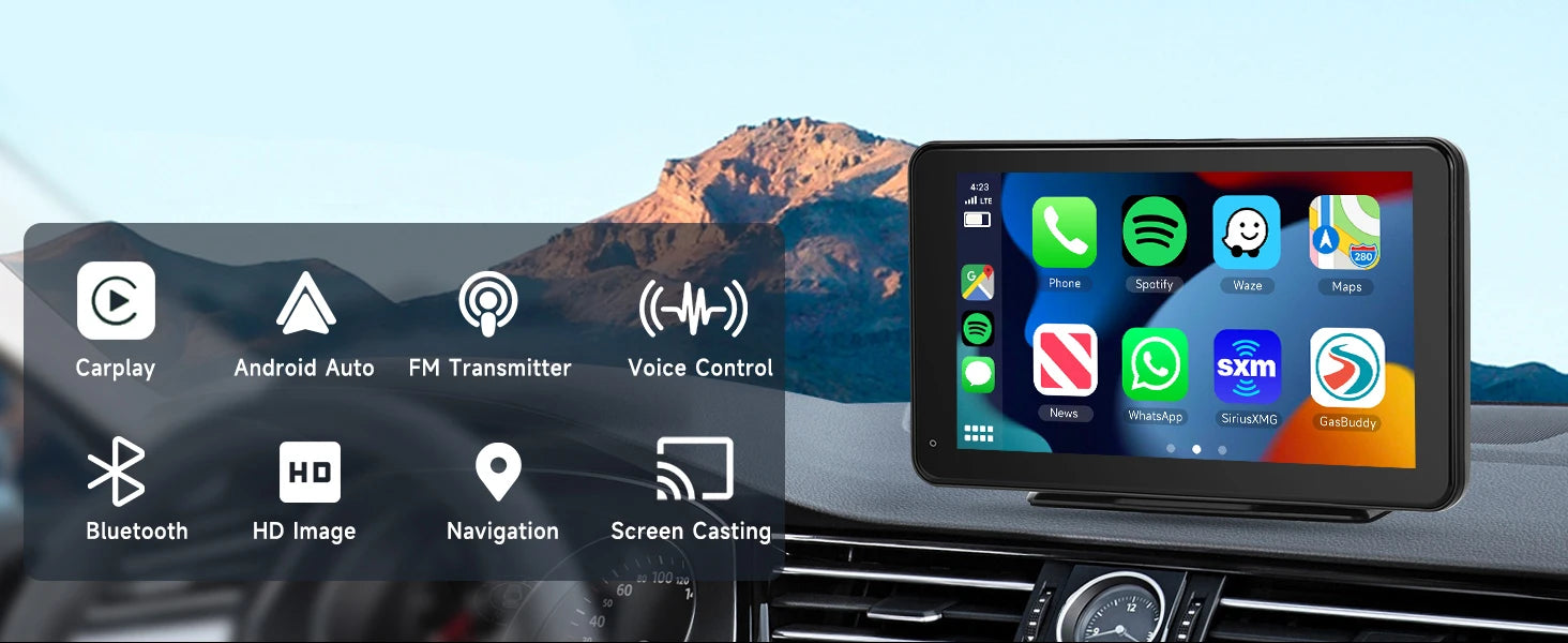 Universal Portable IPS 7inches android auto Apple CarPlay Car Radio Video Mp5 Wireless Carplay Screen for IOS Android