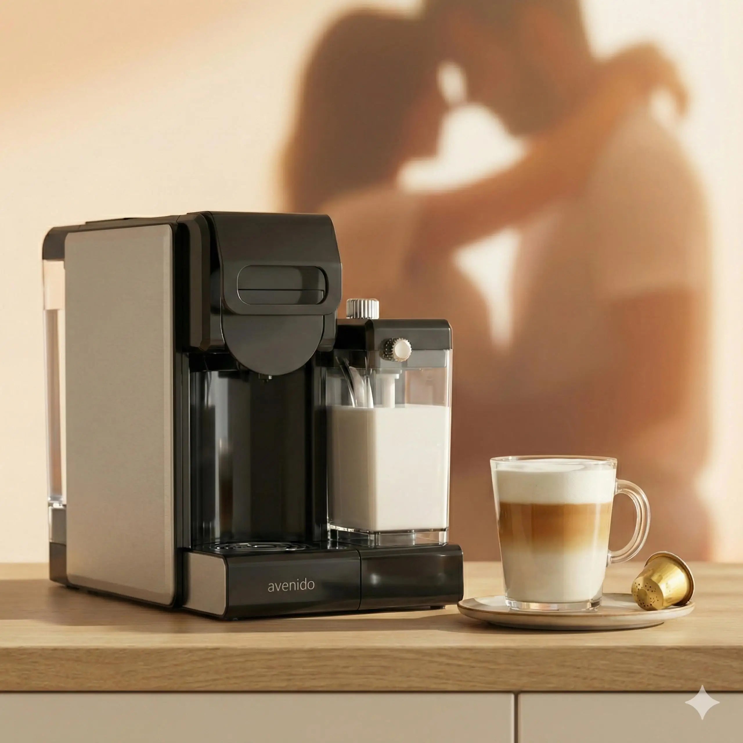Capsule machine multi 9w1 Avenido AV 4388 19 bar with milk container, 7 adapters, 1L tank