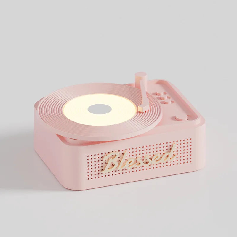Classic Vintage Bluetooth Speaker Mini Portable Old Fashion Stereo Surround Music Box with Colorful Night Light TF Card Slot