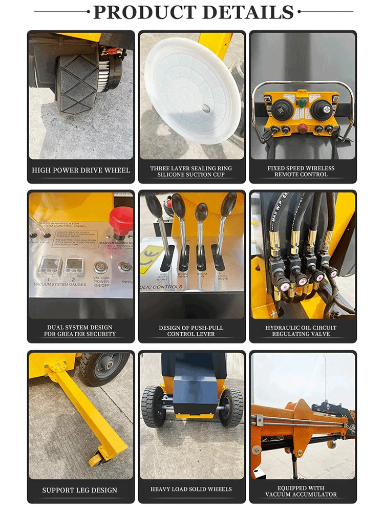 Customize Vacuum Lifting Suction Cups 600kg 800kg Electric Glazing Robot Vacuum Suction Cup Glass Lifter for Installing Windows