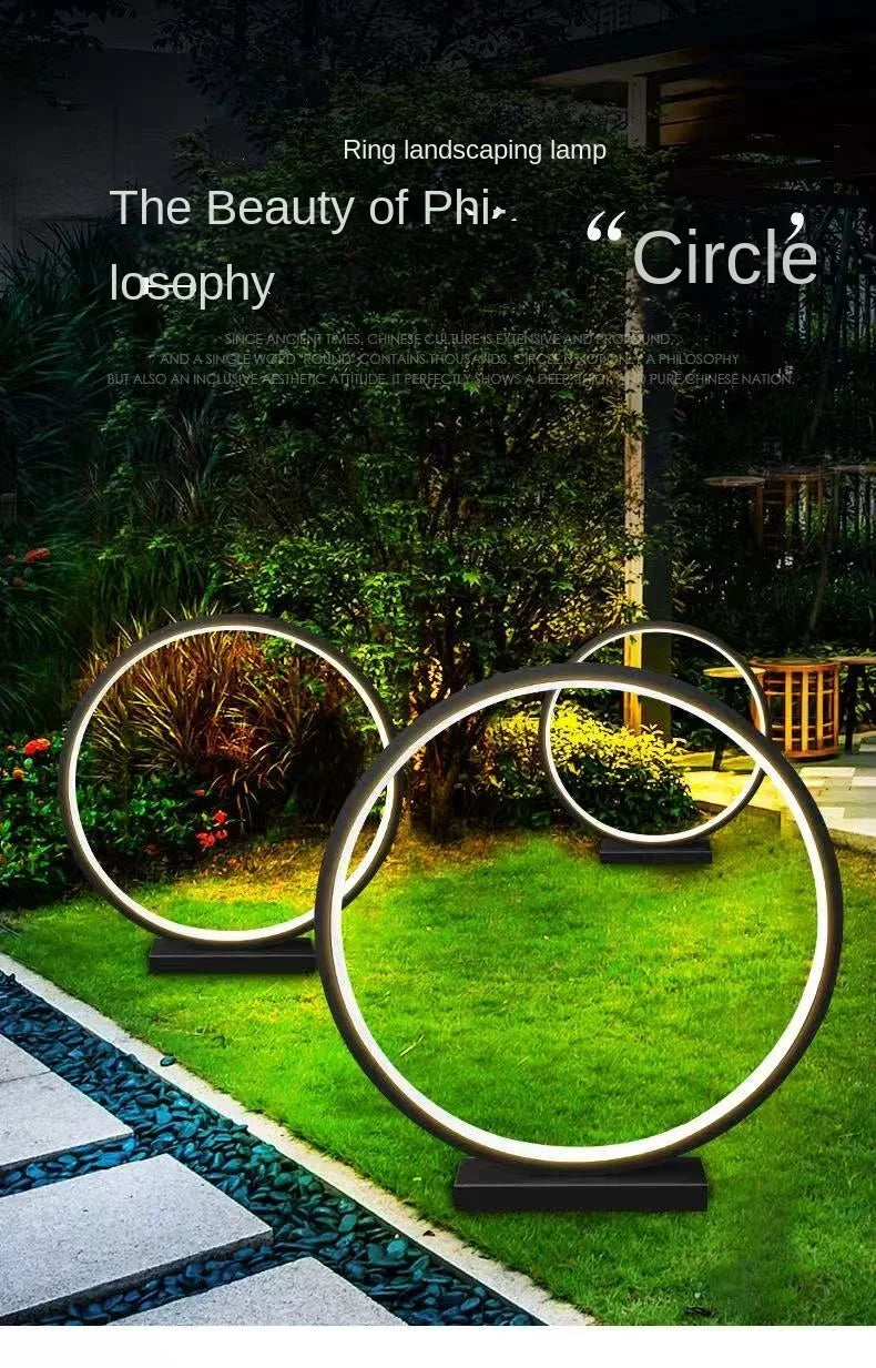 Circular Garden Lamp for Street Creative Wall Sconce Household Circular Lawn Lamp waterproof LED Lawn Light AC80-265V