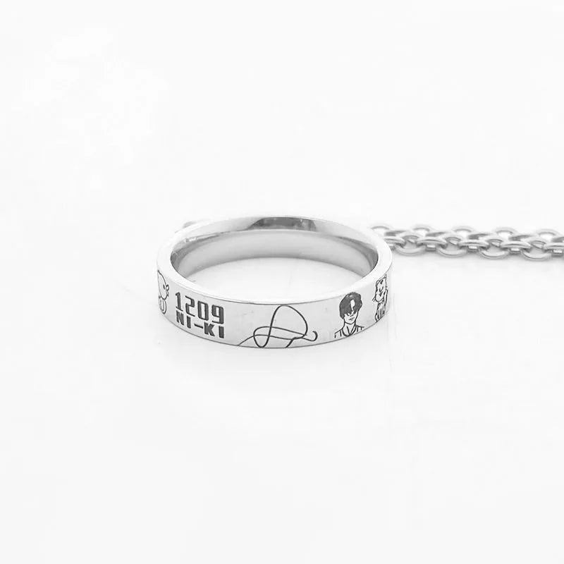 Jungwon Heeseung Jay Jake Niki Sunoo Sunghoon Cool Fan Support Rings and Necklaces Surrounding Popular Korean Idol Boy Groups