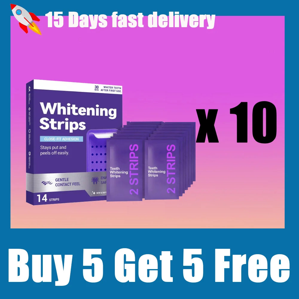 Purple Teeth Whitening Strips Oral Hygiene Fresh Breath Brighten Tooth Bleaching Long Lasting Oral Care Tooth Whitener Patches