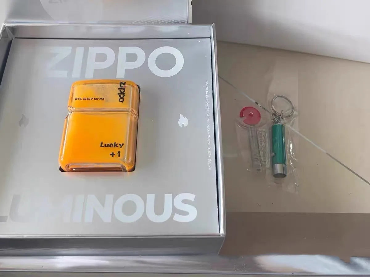 Zippo Creative Luminous Flowing Sand Oil Lighter combination, Shell Fuel Lighter unisex Windproof Collection in box