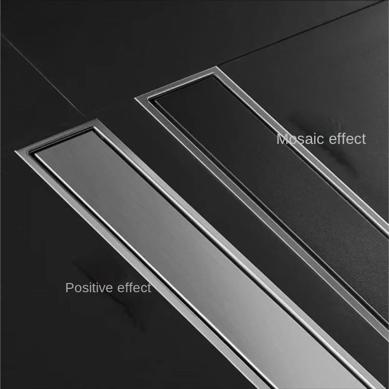 Invisible Tile Floor Drain Brshed Gold Black 304 Stainless Steel Lavatory Bathroom Shower Long Linear Drainage Side Floor Drains
