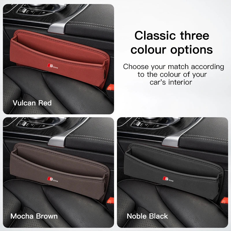 Car Seat Gap Filler Pockets Multifuntion Storage Organizer For Audi Sline A3 A4 A5 A6 A7 A1 A2 A8 Q1 Q2 Q3 Q4 Q5 Q6 Q7 Q8 TT RS3