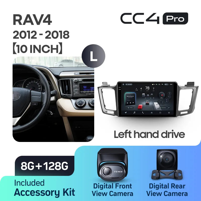 TEYES CC4 PRO For Toyota RAV4 4 XA40 5 XA50 2012 - 2018 CarPlay Android Auto 2DIN Autoradio Radio Multimedia Stereo