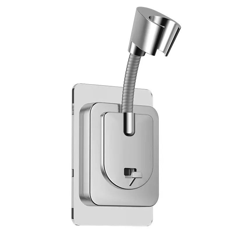 Support de douchette sans perçage avec rotation à 360°, ventouse anti-chute, angle réglable et conception étanche pour pommeau universel de 4 pouces
