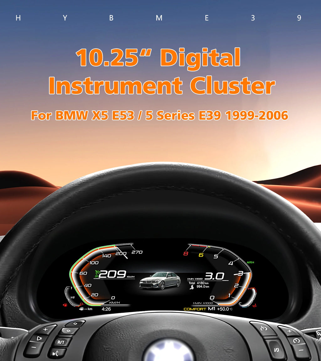 10.25inch Car Digital Dashboard For BMW X5 E53 / 5 Series E39 1999 -2006 Speedometer Dashboard Gauges Dash Panels