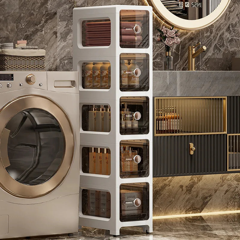 4/5/6floors drawer-type slit storage cabinet ultra-narrow slit cabinet for refrigerator multi-layer storage rack for bathroom