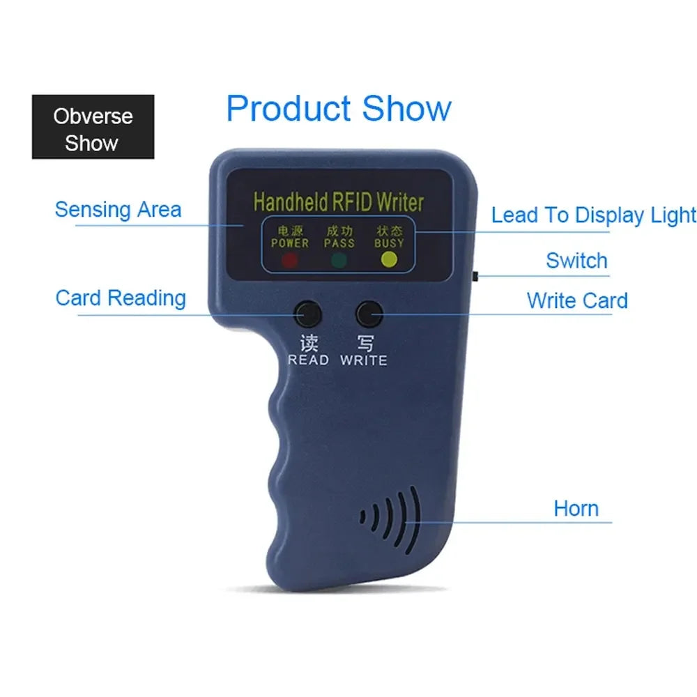 125KHz RFID Programmer Duplicator Copier Writer Reader Writer ID Card Cloner & key