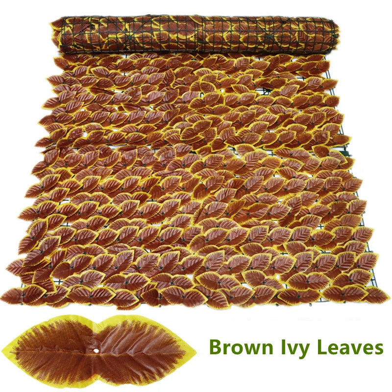 Artificial Privacy Fence Screen Faux Ivy Leaf Hedges 200/100cm Long Leaf Fence Panels Indoor Outdoor Garden Deck Balcony Screen