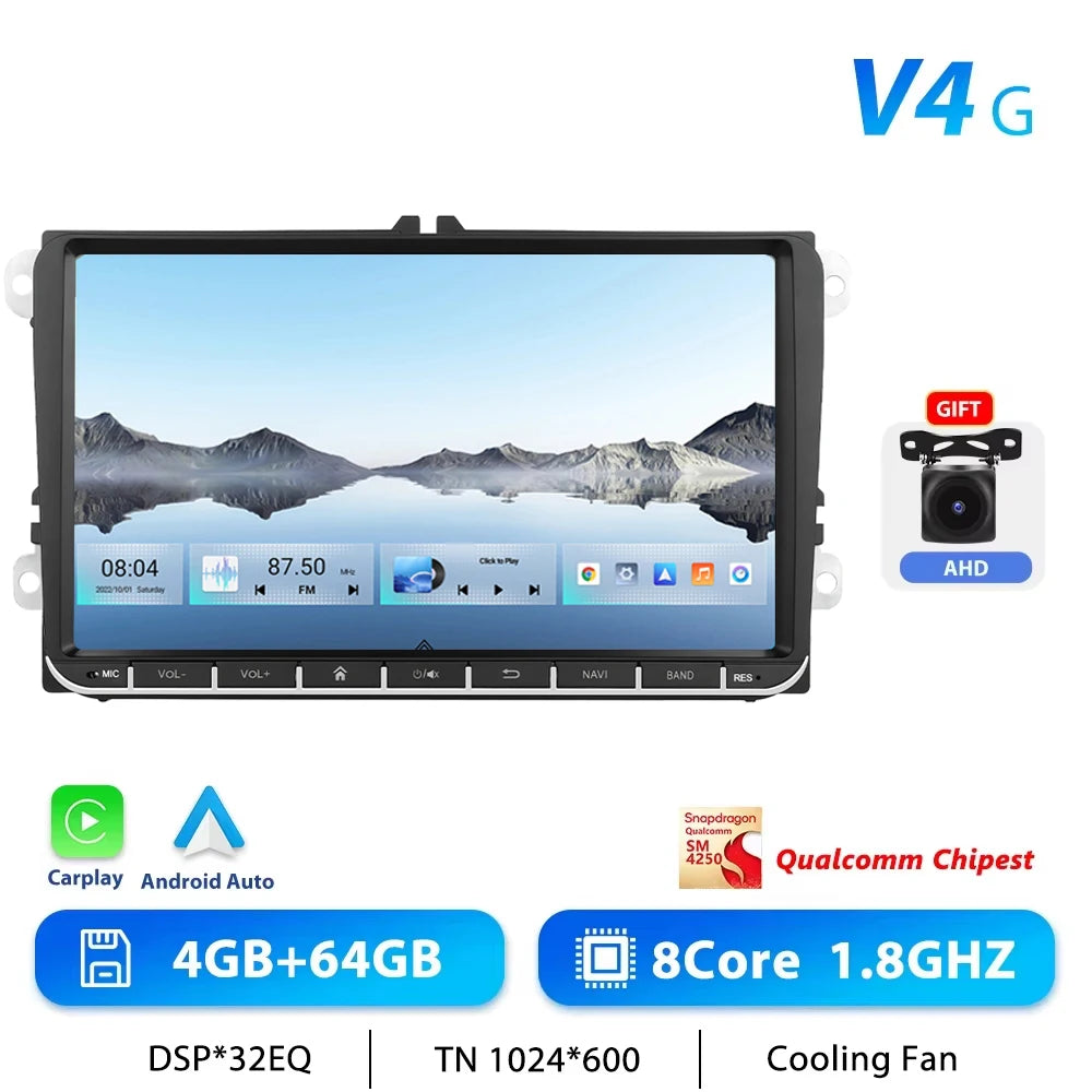 Podofo 7 "9" CarPlay Android Car Radio For Volkswagen VW Golf Passat JETTA Skoda SEAT Car Intelligent System 2din GPS Car Radio