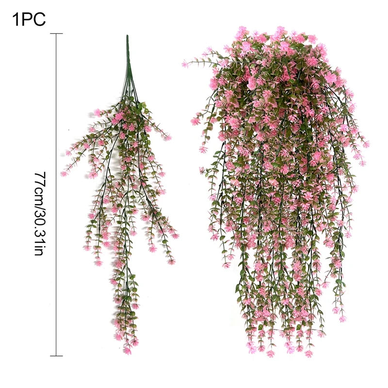 Artificial Plants and Flowers Artificial Hanging Flower UV Resistant Garden Yard Balcony Fake Plant Wedding Party Outdoor Decor