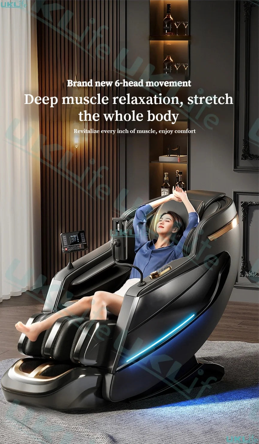 2026 MAX6D Dual-Core Jade Massage Chair with Calf Massage, 152cm Dual SL Track, AI Voice Control, Zero Gravity Mode