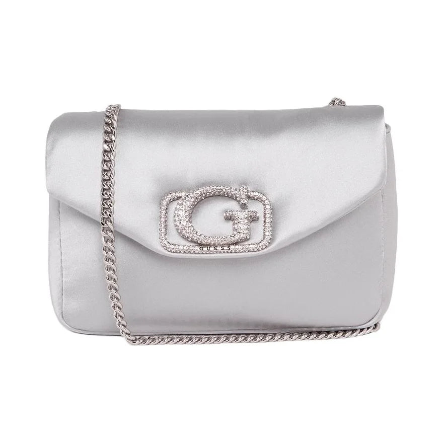 GUESS Fabric Shoulder Bag Medium Women's Silver EY967078