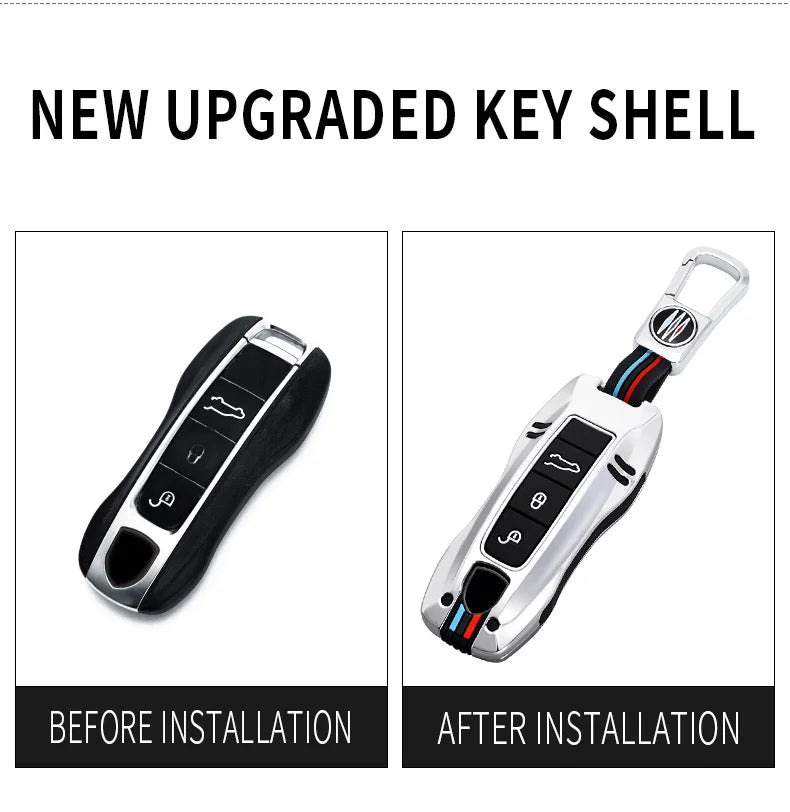 Zinc Alloy Car Smart Key Case Cover Shell Fob for Porsche New Cayenne Panamera 911 992 Taycan Car Protect Interior Accessories