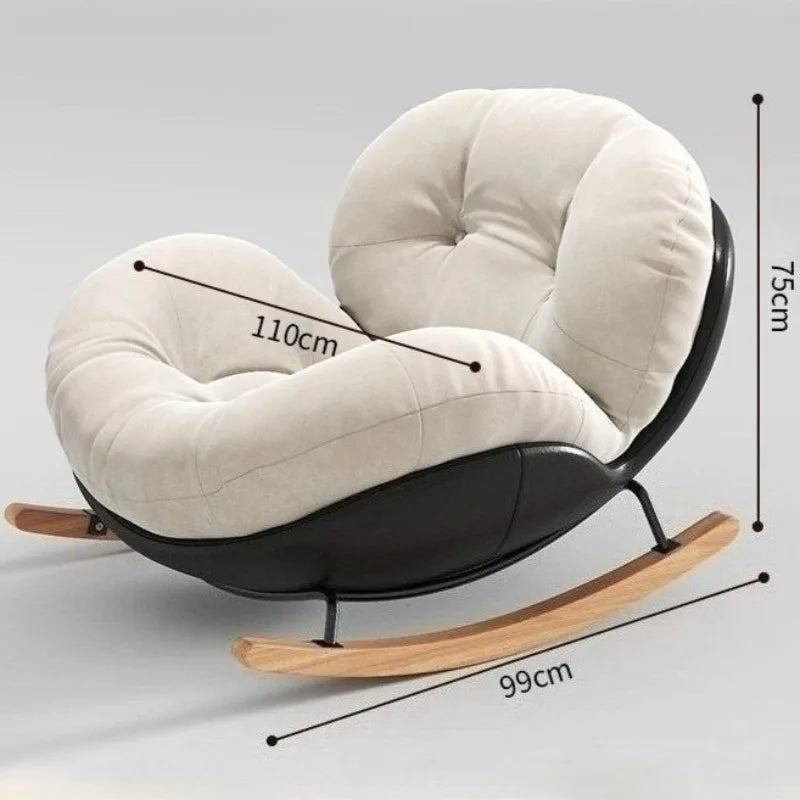 Cream New Pink Rocking Chair Lazy Recliner Home Leisure Single Sofa Balcony Living Room Rocking Chairs Muebles Para El Hogar